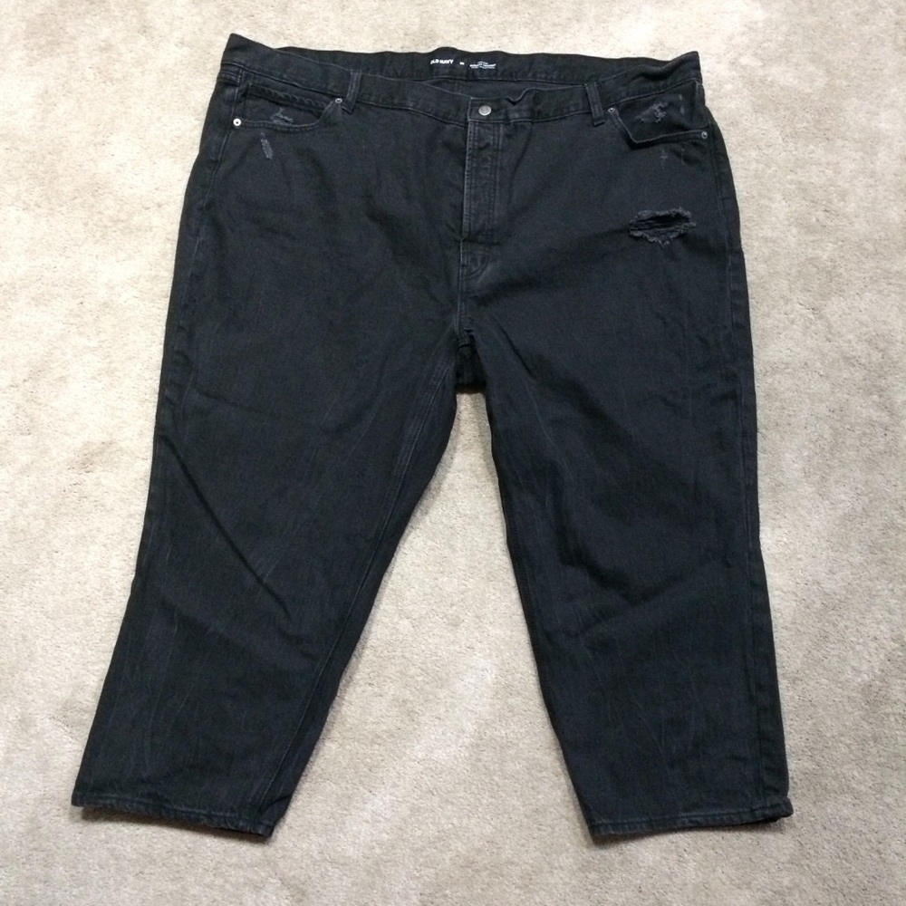 Old Navy High-Waisted Slouchy Straight Cropped Distressed Jeans - 28
